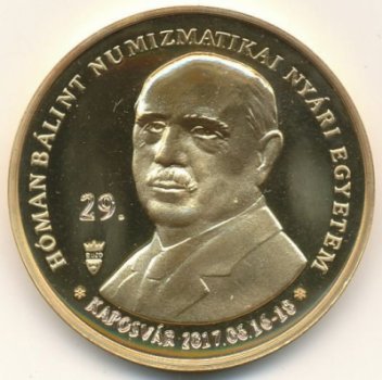 29. Hóman Bálint Numizmatikai Nyári Egyetem érme